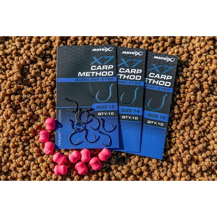 Haczyki MATRIX X7 Carp Method Barbless - roz. 16