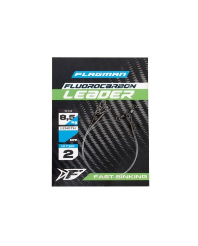 Przypon Fluorocarbon FLAGMAN 0,40mm 20cm 8,5kg - 2 szt.