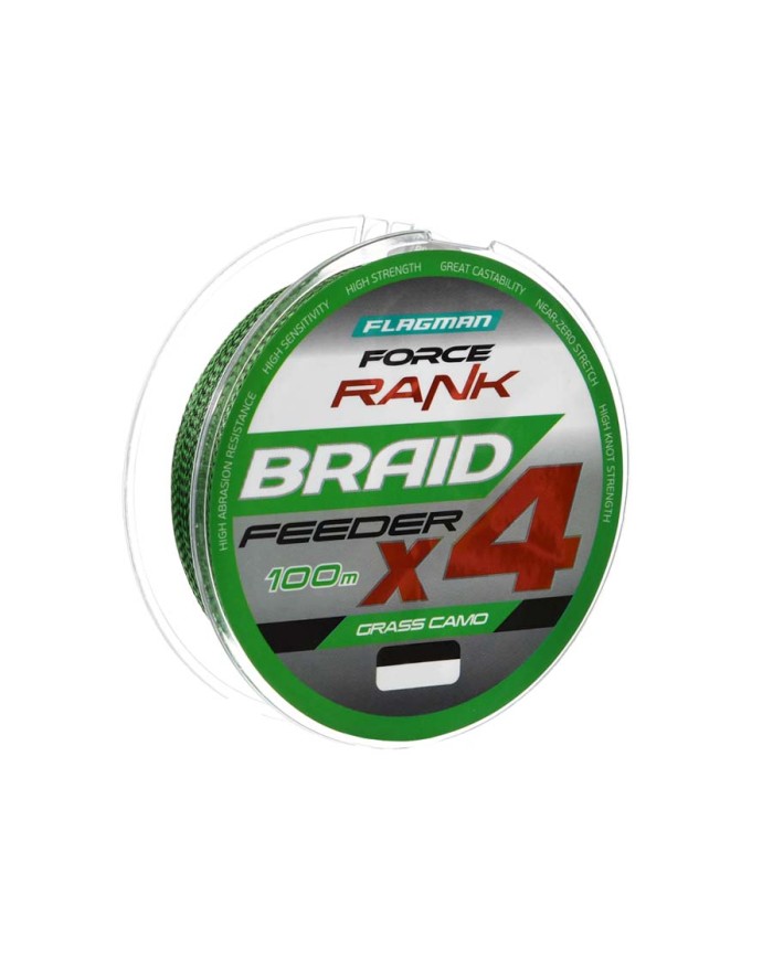 Plecionka FLAGMAN Force Rank Braid X4 Grass Camo 100m - 0.12mm