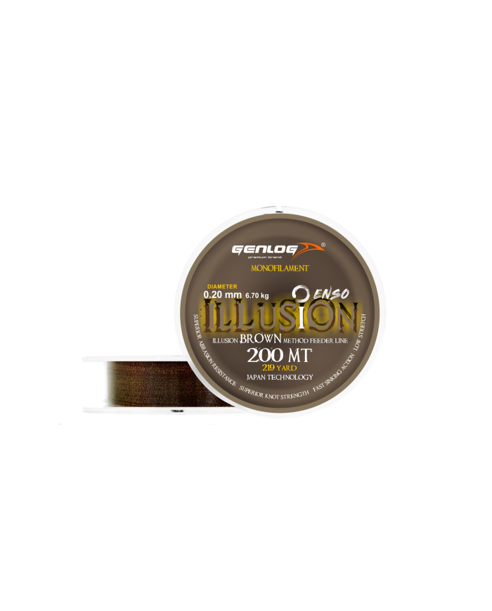 Żyłka GENLOG ENSO ILLUSION Brown 0.20mm 6.7kg 200m