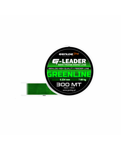 Żyłka GENLOG G-Leader Greenline 0.234mm 7.6kg 300m Żyłka GENLOG G-Leader Greenline 0.234mm 7.6kg 300m