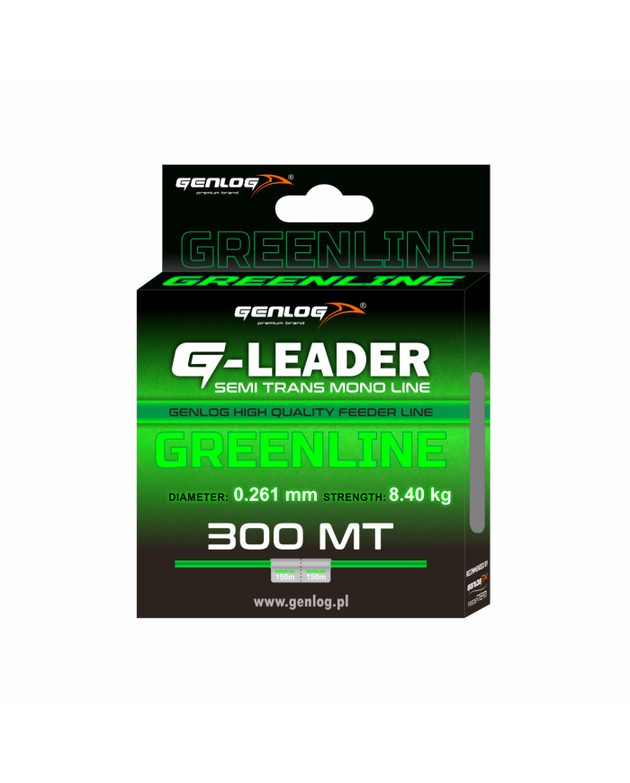 Żyłka GENLOG G-Leader Greenline 0.261mm 8.4kg 300m Żyłka GENLOG G-Leader Greenline 0.261mm 8.4kg 300m