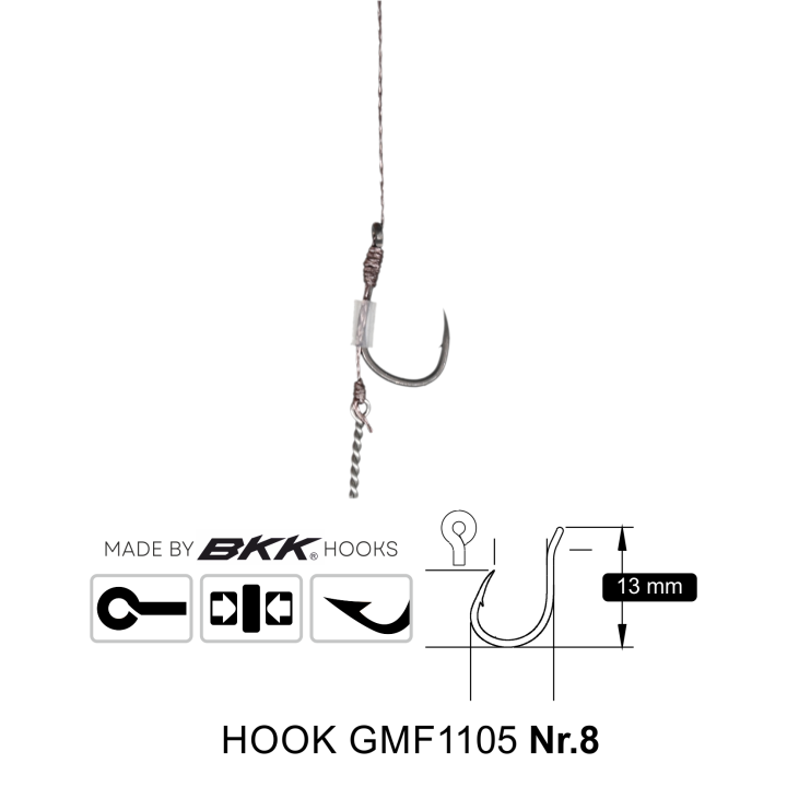 Przypony Method Feeder Rig z Bagnetem GENLOG hak 8 plecionka 0,14mm 10cm