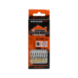Przypony Method Feeder Rig z Gumką GENLOG hak 10 plecionka 0,12mm 8cm