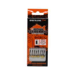 Przypony Method Feeder Rig z Gumką GENLOG hak 8 plecionka 0,14mm 10cm