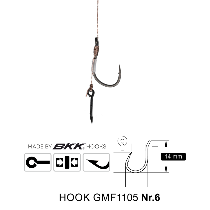 Przypony Method Feeder Rig z Igłą GENLOG hak 6 plecionka 0,16mm 10cm