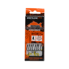 Przypony Method Feeder Rig z Push Stopem GENLOG hak 4 plecionka 0,16mm 10cm
