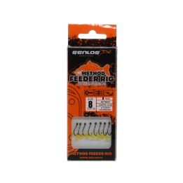 Przypony Method Feeder Rig z Gumką GENLOG hak 8 żyłka 0,25mm 10cm