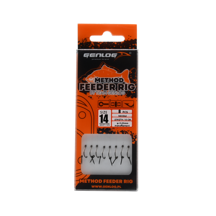Przypony Method Feeder Rig z Igłą GENLOG hak 14 żyłka 0,20mm 10cm