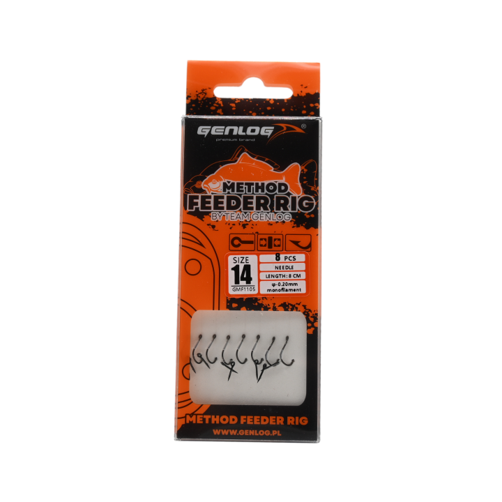 Przypony Method Feeder Rig z Igłą GENLOG hak 14 żyłka 0,20mm 8cm
