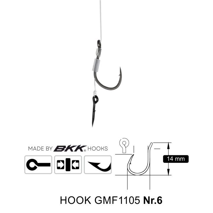Przypony Method Feeder Rig z Igłą GENLOG hak 6 żyłka 0,28mm 8cm