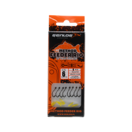 Przypony Method Feeder Rig z Push Stopem GENLOG hak 6 żyłka 0,28mm 10cm