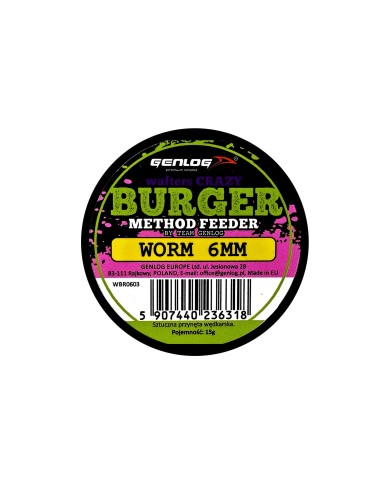 Crazy Wafters Burger GENLOG Worm 6mm 15g Crazy Wafters Burger GENLOG Worm 6mm 15g