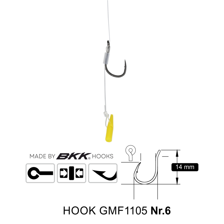 Przypony Method Feeder Rig z Push Stopem GENLOG hak 6 żyłka 0,28mm 8cm