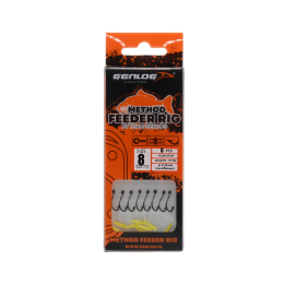 Przypony Method Feeder Rig z Push Stopem GENLOG hak 8 żyłka 0,25mm 10cm