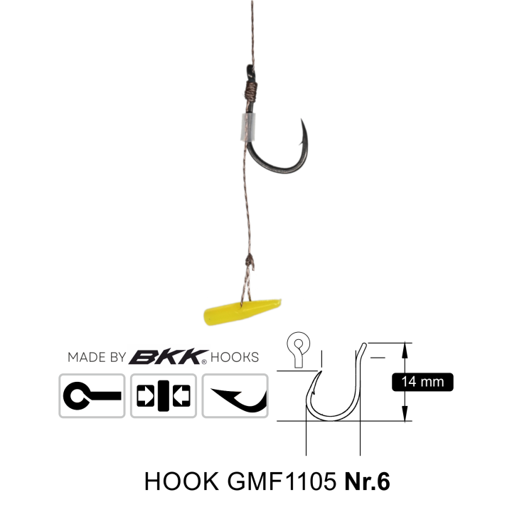 Przypony Method Feeder Rig z Push Stopem GENLOG hak 6 plecionka 0,16mm 8cm