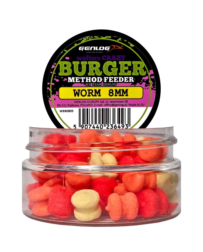 Crazy Wafters Burger GENLOG Worm 8mm 15g Crazy Wafters Burger GENLOG Worm 8mm 15g