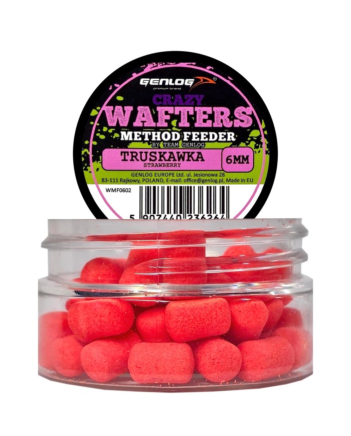 Crazy Wafters Dumbells GENLOG Truskawka 6mm 15g Crazy Wafters Dumbells GENLOG Truskawka 6mm 15g