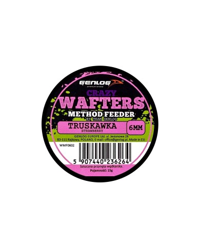 Crazy Wafters Dumbells GENLOG Truskawka 6mm 15g Crazy Wafters Dumbells GENLOG Truskawka 6mm 15g