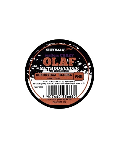 Crazy Wafters Olaf GENLOG Kukurydza Słodka 9mm 15g Crazy Wafters Olaf GENLOG Kukurydza Słodka 9mm 15g