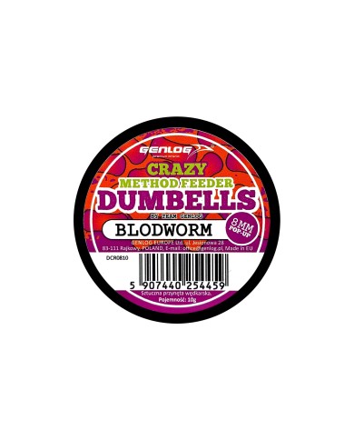 Crazy Dumbells Pop-Up GENLOG Blodworm 8mm 10g Crazy Dumbells Pop-Up GENLOG Blodworm 8mm 10g