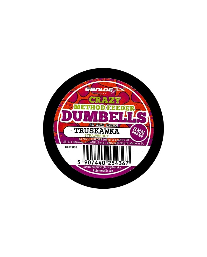 Crazy Dumbells Pop-Up GENLOG Truskawka 8mm 10g Crazy Dumbells Pop-Up GENLOG Truskawka 8mm 10g