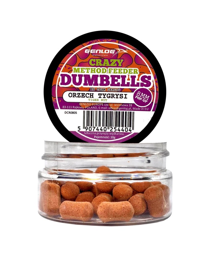 Crazy Dumbells Pop-Up GENLOG Orzech Tygrysi 8mm 10g Crazy Dumbells Pop-Up GENLOG Orzech Tygrysi 8mm 10g