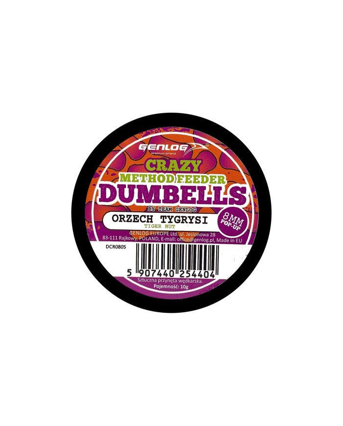 Crazy Dumbells Pop-Up GENLOG Orzech Tygrysi 8mm 10g Crazy Dumbells Pop-Up GENLOG Orzech Tygrysi 8mm 10g