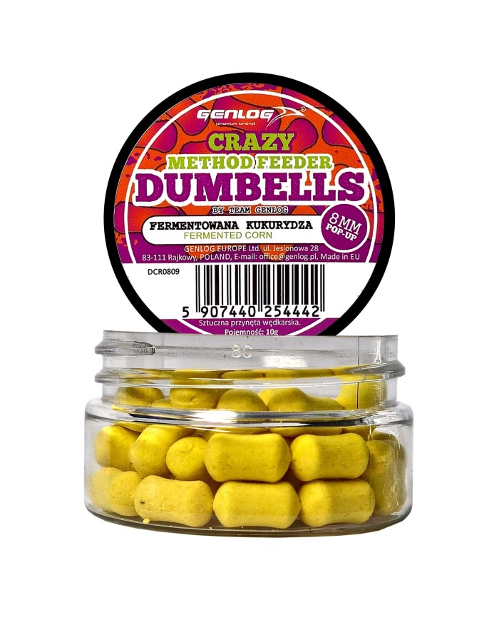 Crazy Dumbells Pop-Up GENLOG Fermentowana Kukurydza 8mm 10g Crazy Dumbells Pop-Up GENLOG Fermentowana Kukurydza 8mm 10g