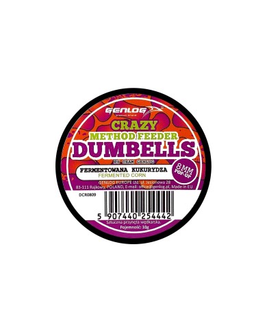 Crazy Dumbells Pop-Up GENLOG Fermentowana Kukurydza 8mm 10g Crazy Dumbells Pop-Up GENLOG Fermentowana Kukurydza 8mm 10g
