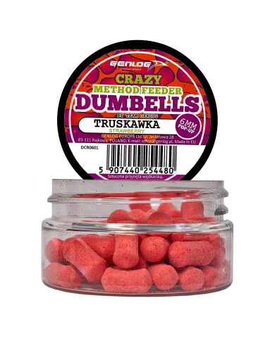 Crazy Dumbells Pop-Up GENLOG Truskawka 6mm 10g Crazy Dumbells Pop-Up GENLOG Truskawka 6mm 10g