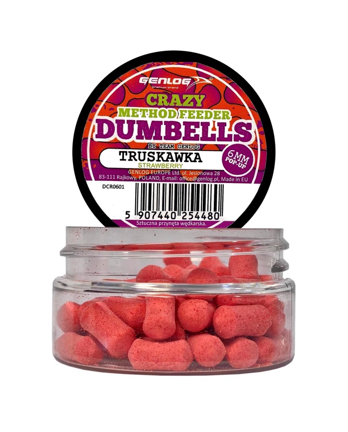 Crazy Dumbells Pop-Up GENLOG Truskawka 6mm 10g Crazy Dumbells Pop-Up GENLOG Truskawka 6mm 10g