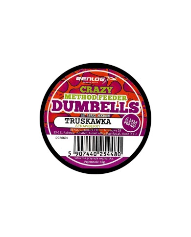 Crazy Dumbells Pop-Up GENLOG Truskawka 6mm 10g Crazy Dumbells Pop-Up GENLOG Truskawka 6mm 10g