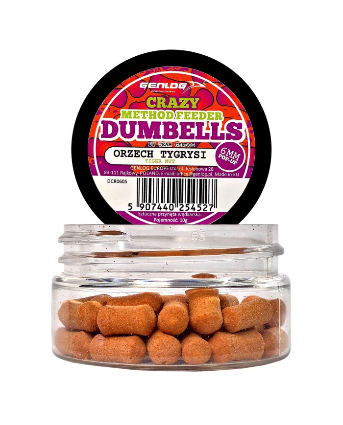 Crazy Dumbells Pop-Up GENLOG Orzech Tygrysi 6mm 10g Crazy Dumbells Pop-Up GENLOG Orzech Tygrysi 6mm 10g