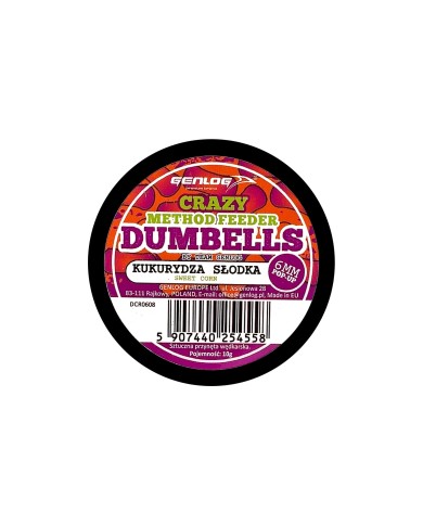 Crazy Dumbells Pop-Up GENLOG Kukurydza Słodka 6mm 10g Crazy Dumbells Pop-Up GENLOG Kukurydza Słodka 6mm 10g