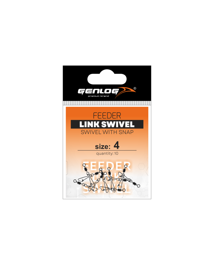 Krętlik z agrafką GENLOG Feeder Link Swivel nr 4 - op. 10 szt. Krętlik z agrafką GENLOG Feeder Link Swivel nr 4 - op. 10 szt.