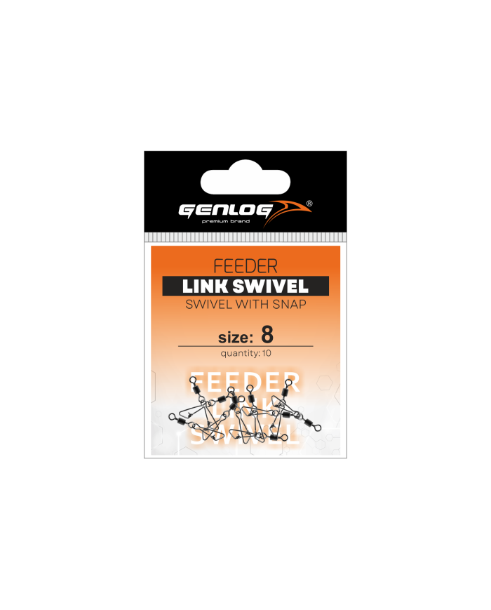 Krętlik z agrafką GENLOG Feeder Link Swivel nr 8 - op. 10 szt. Krętlik z agrafką GENLOG Feeder Link Swivel nr 8 - op. 10 szt.