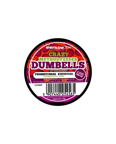 Crazy Dumbells Pop-Up GENLOG Fermentowana Kukurydza 6mm 10g Crazy Dumbells Pop-Up GENLOG Fermentowana Kukurydza 6mm 10g