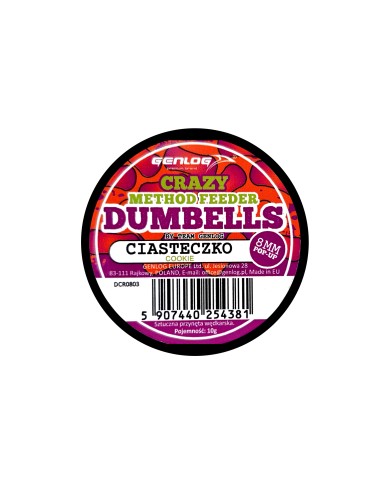 Crazy Dumbells Pop-Up GENLOG Ciasteczko 8mm 10g Crazy Dumbells Pop-Up GENLOG Ciasteczko 8mm 10g