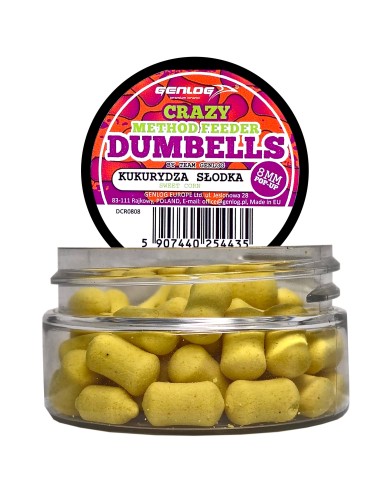 Crazy Dumbells Pop-Up GENLOG Kukurydza Słodka 8mm 10g Crazy Dumbells Pop-Up GENLOG Kukurydza Słodka 8mm 10g