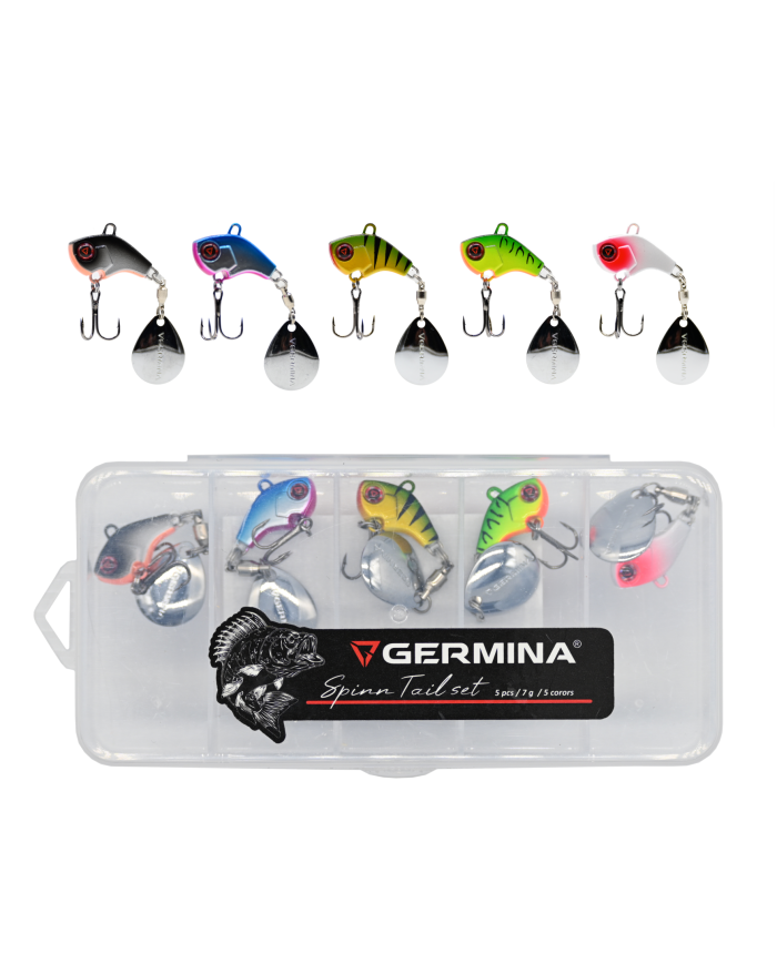 Zestaw 5x Wirujący Ogonek GERMINA Spinn Tail 7g + Pudełko