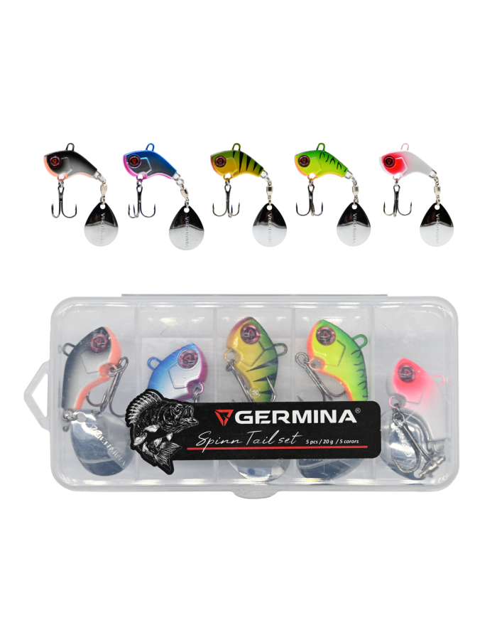 Zestaw 5x Wirujący Ogonek GERMINA Spinn Tail 20g + Pudełko