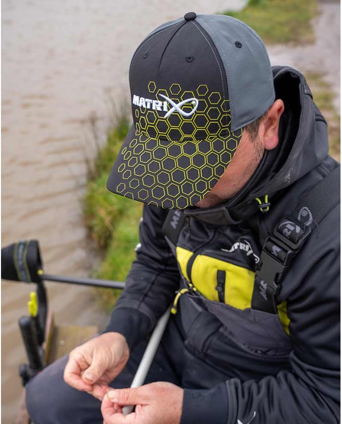 Matrix Hex Print Baseball Cap  - Black