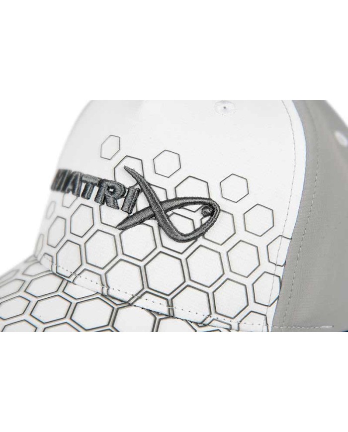 Matrix Hex Print Baseball Cap  - White