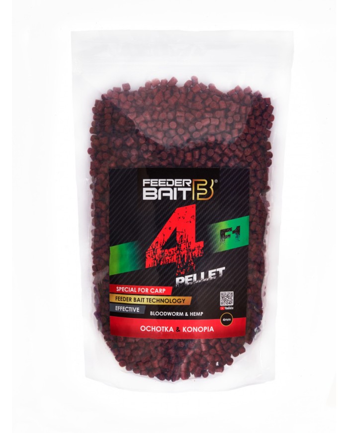 Pellet FEEDER BAIT 4mm 800g - F1 Ochotka & Konopia