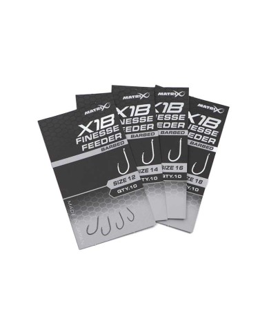 Haczyki MATRIX X1B Finesse Feeder Barbed - roz. 18 Haczyki MATRIX X1B Finesse Feeder Barbed - roz. 18