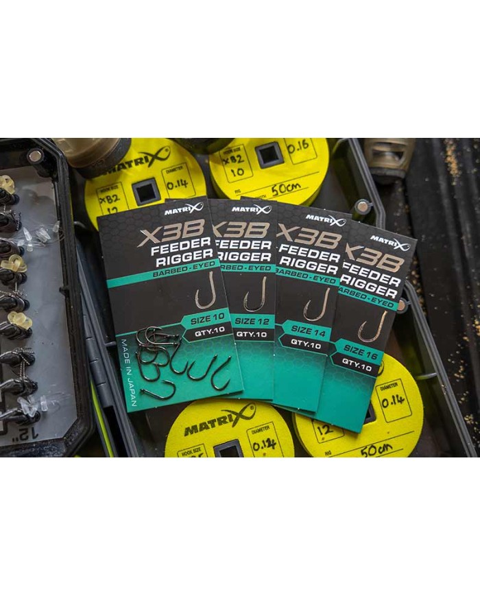 X3B Feeder Rigger Size 10 Barbed - Eyed