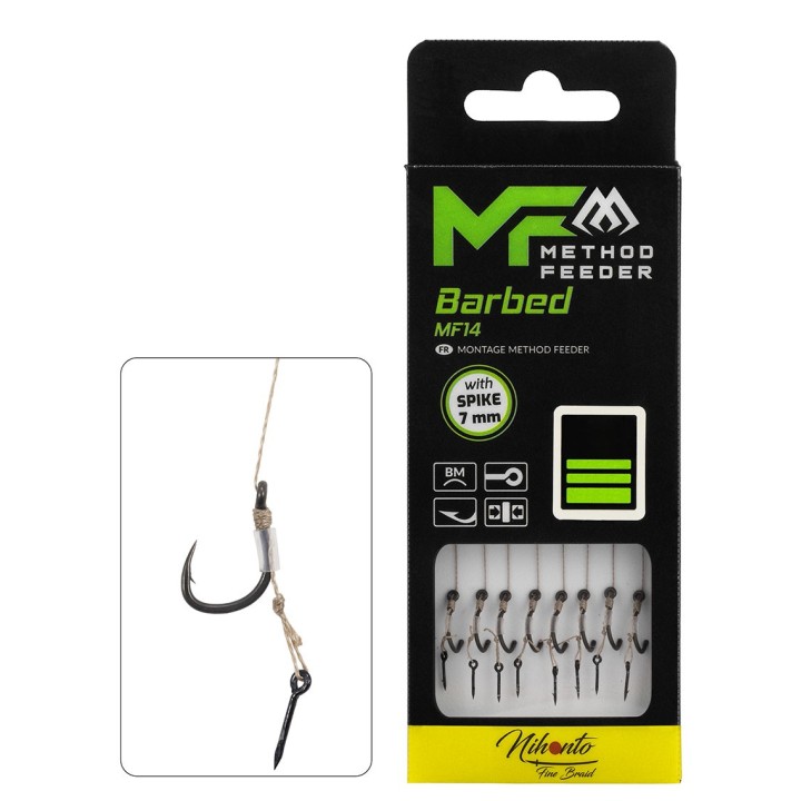 Przypony MIKADO MF14 Z Igłą Hak nr 12 Plecionka 0.12mm/10cm - op. 8 szt.