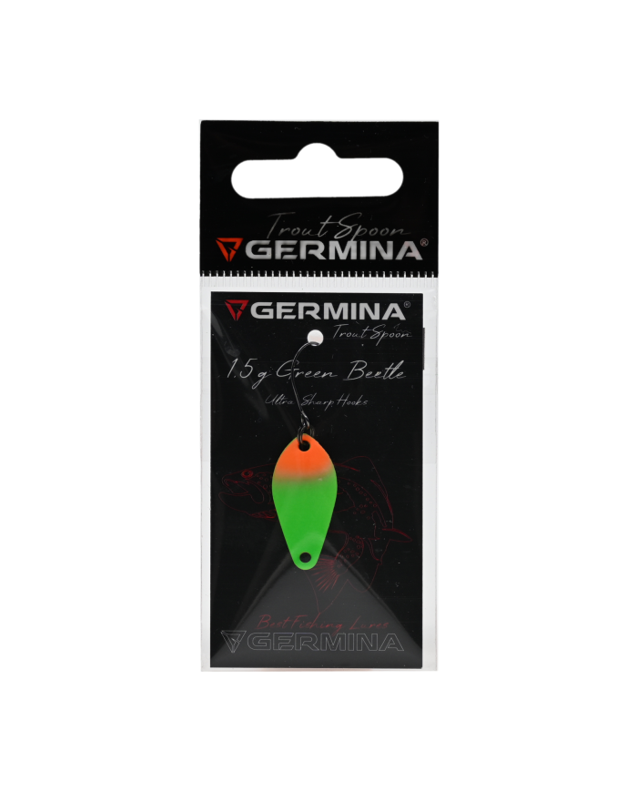 Błystka Wahadłowa GERMINA Trout Spoon 1.5g - Green Beetle