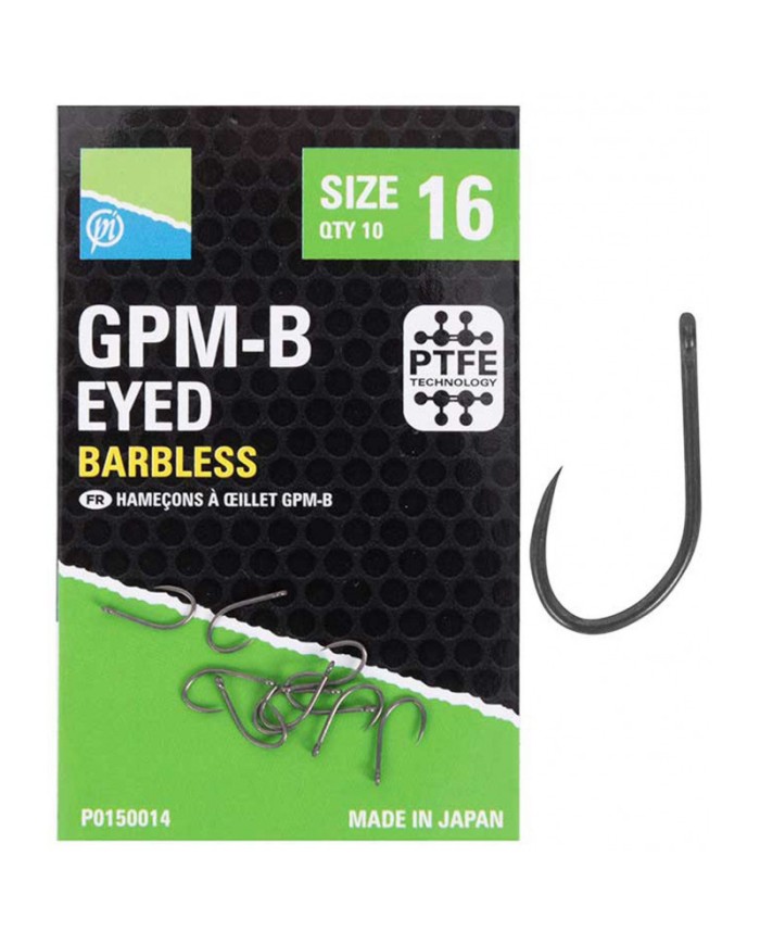 Haczyki Preston GPM-B Barbless Eyed - roz.12 Haczyki Preston GPM-B Barbless Eyed - roz.12
